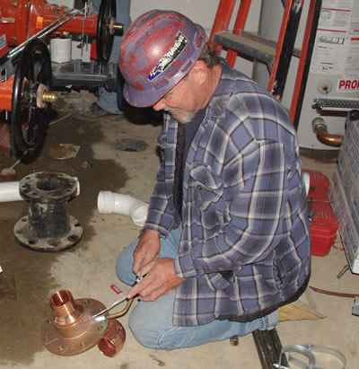 Commercial plumbing soldering